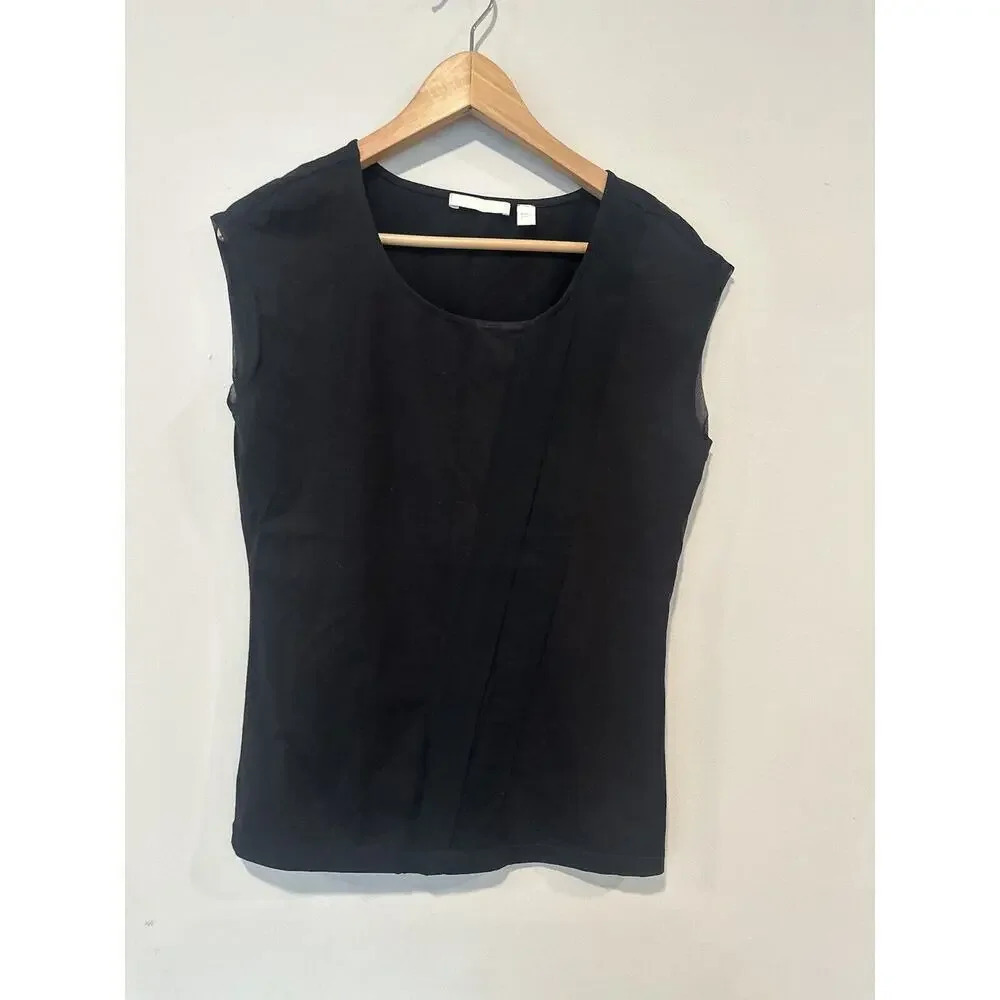 Hugo Boss Women's "Elenzia" Black Cotton Sleeveless Blouse Top US 6 1067
